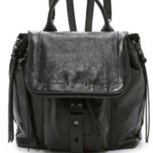 Black Distressed Leather Botkier Warren Backpack